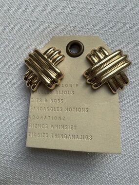 Gold Twist Anthropologie Stud Earrings